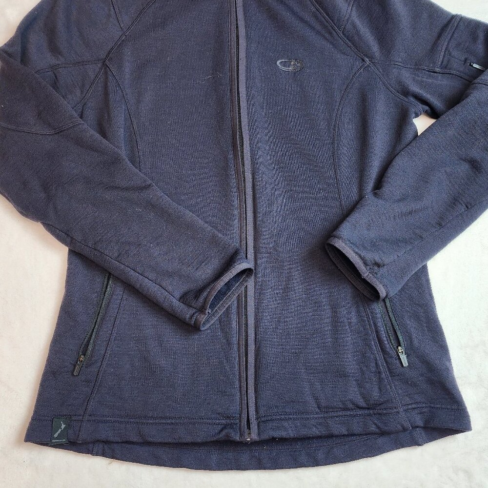 Icebreaker Merino Wool Zip Jacket Sweatshirt Womens Large - Picture 5 of 7